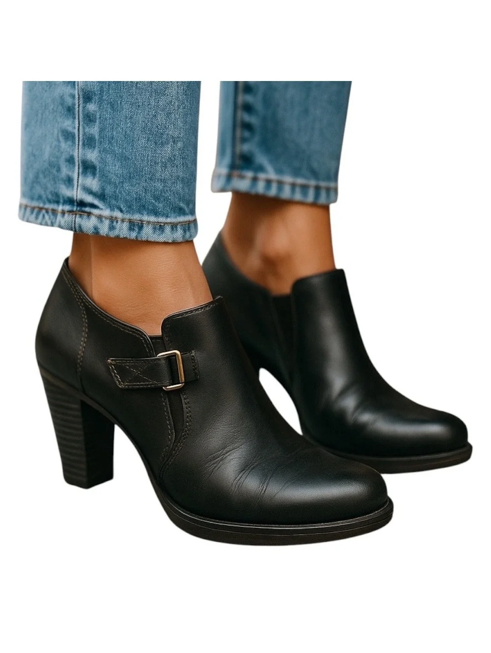 Cliffs By White Mountain Women's Brownish Black Almond Toe Block Heel Size 7.5M